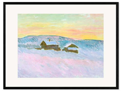 Kehystetty taidepainatus Blue Houses in a Norwegian Landscape, 1895