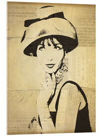 Acrylic print Vintage lady with a hat