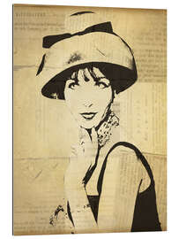 Cuadro de plexi-alu Vintage lady with a hat