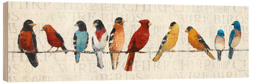 Wood print Birdsong on a leash