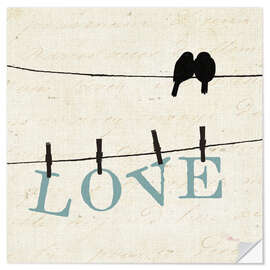 Sticker mural Bird Talk - Love