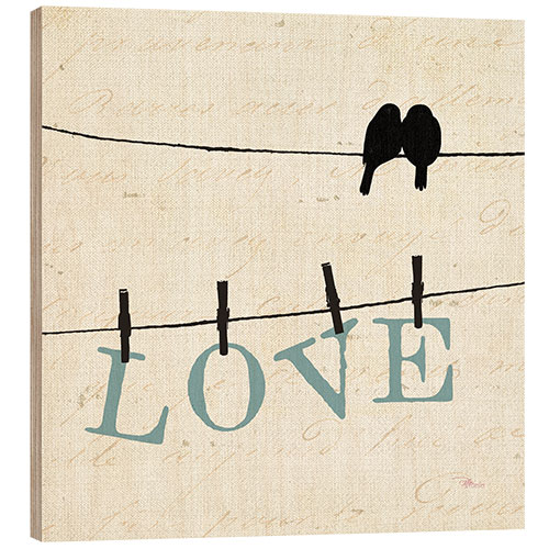 Holzbild Bird Talk - Love