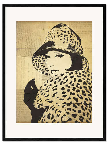 Kunsttryk i ramme Lady with hat and coat