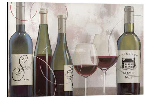 Aluminium print Delicious red wine and glasses