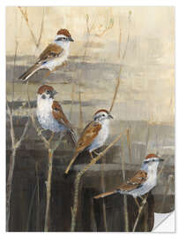 Wall sticker Sparrows - The calm in the evening