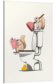 Magnettafel Borstenhörnchen auf der Toilette