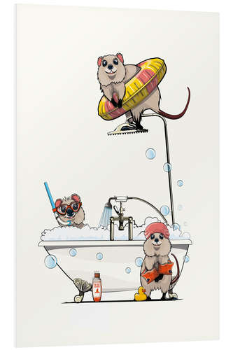 Foam board print Quokka in the Bathtub