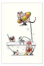 Poster Quokka in der Badewanne