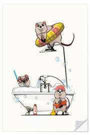 Wall sticker Quokka in the Bathtub