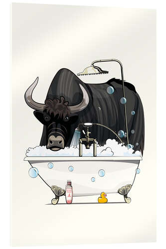 Acrylic print Yak in the Bathtub