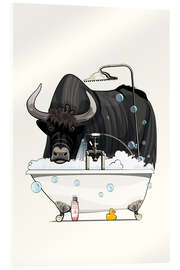 Acrylic print Yak in the Bathtub