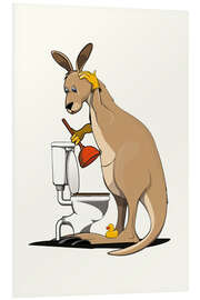 Foam board print Kangaroo Unblocking Toilet