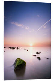 Foam board print Enjoy the setting sun by the sea