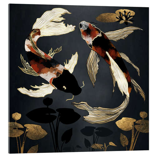 Acrylic print Metallic Koi IV