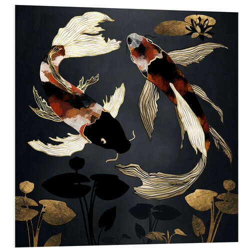 Tableau en PVC Metallic Koi IV