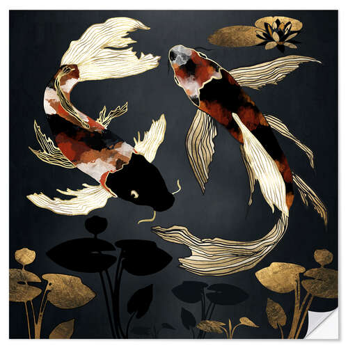 Wall sticker Metallic Koi IV