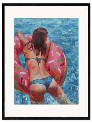 Gerahmter Kunstdruck Pool Donut