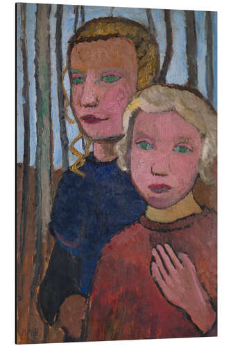 Cuadro de aluminio Two Girls in Front of Birch Trees, 1905