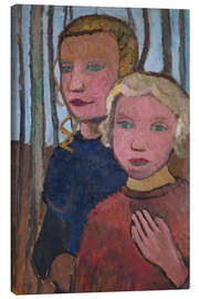 Tableau sur toile Two Girls in Front of Birch Trees, 1905