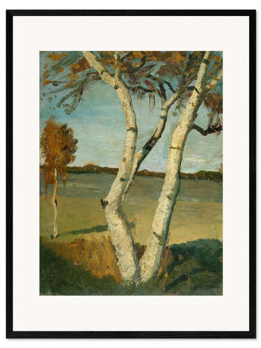 Kehystetty taidepainatus Birch Tree in a Landscape (1899)