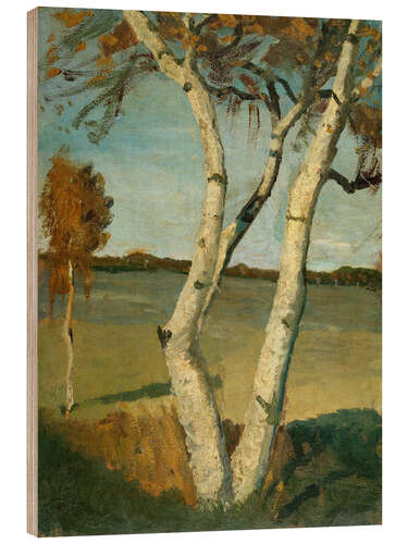 Stampa su legno Birch Tree in a Landscape (1899)