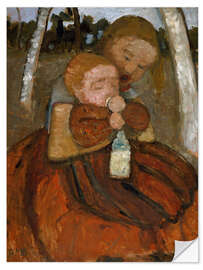 Vinilo para la pared Girl With a Baby Among Birch Trees, 1905