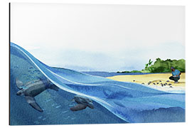 Alubild Schlüpfende Schildkröten am Strand - Chellie Carroll