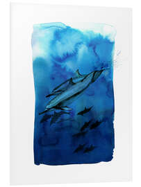 Foam board print Shoal of dolphins under water