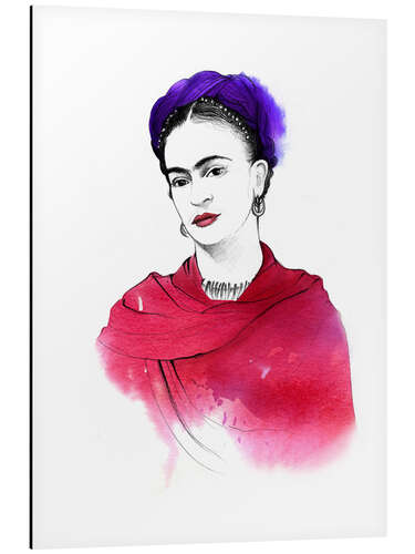 Tableau en aluminium Frida Kahlo Portrait