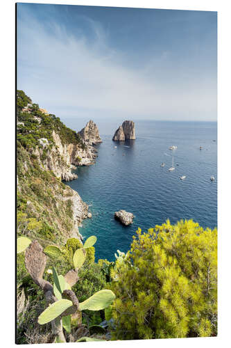 Quadro em alumínio Faraglioni Felsen an der Küste von Capri