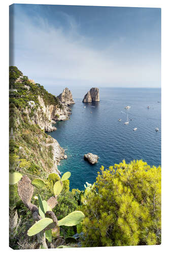 Leinwandbild Faraglioni Felsen an der Küste von Capri