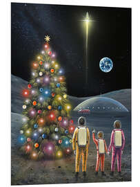 Hartschaumbild Weihnachten auf dem Mond