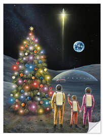 Wandsticker Weihnachten auf dem Mond