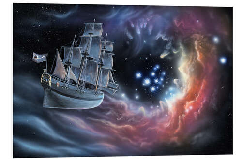 Cuadro de PVC Galleon amongst the stars