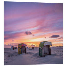 Foam board print Sunset on the North Sea beach