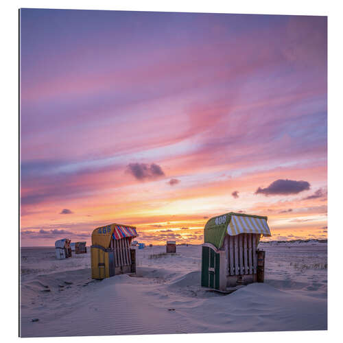 Galleriprint Sunset on the North Sea beach