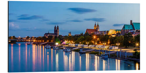 Aluminium print Skyline Magdeburg at night