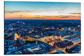 Magnettafel Zentrum von Leipzig bei Nacht