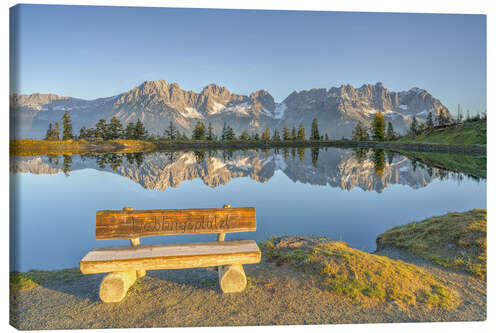 Canvas print Favorite place with a view of the Wilder Kaiser in Tyrol