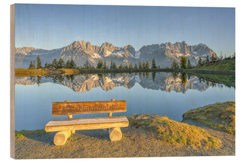Puutaulu Favorite place with a view of the Wilder Kaiser in Tyrol