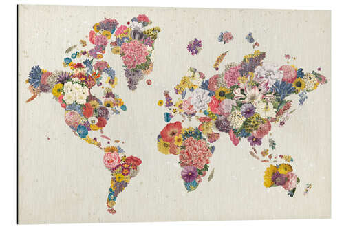 Stampa su alluminio Blooming world map