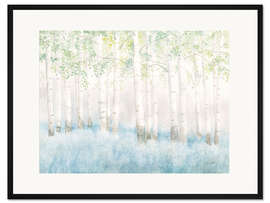 Gerahmter Kunstdruck Sanfte Birken