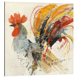 Tableau en aluminium Festive rooster abstract