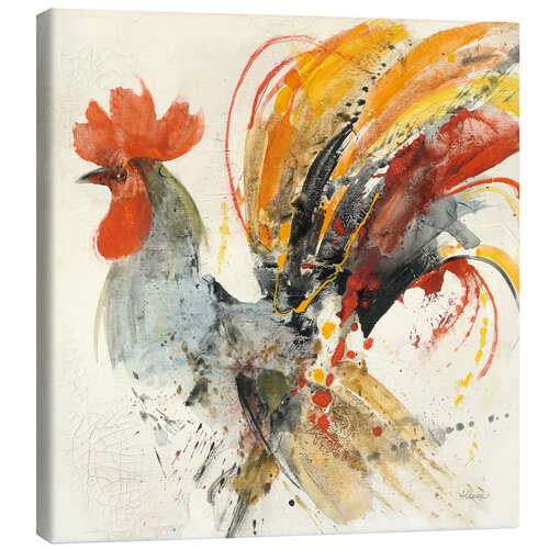 Canvas print Festive rooster abstract