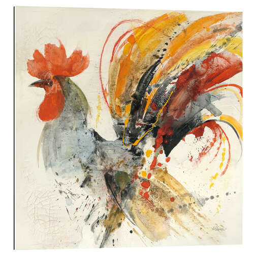 Quadro em plexi-alumínio Festive rooster abstract