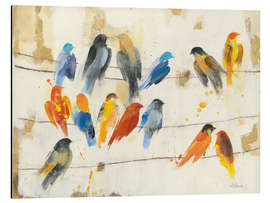 Aluminium print Pretty Coluorful Birds On a Leash