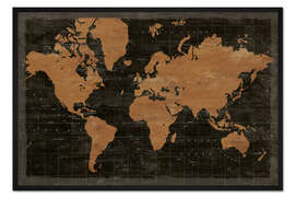 Gerahmter Kunstdruck Weltkarte der Industrie