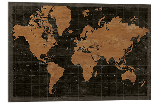 Quadro em PVC Map of the World Industrial