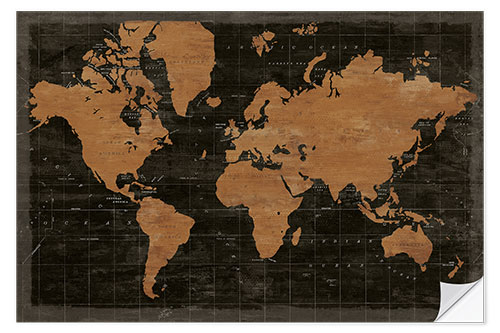 Vinilo para la pared Map of the World Industrial