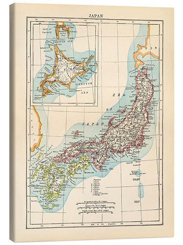 Canvas print Map of Japan